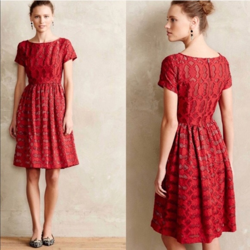 Red lace Anthropologie Dress